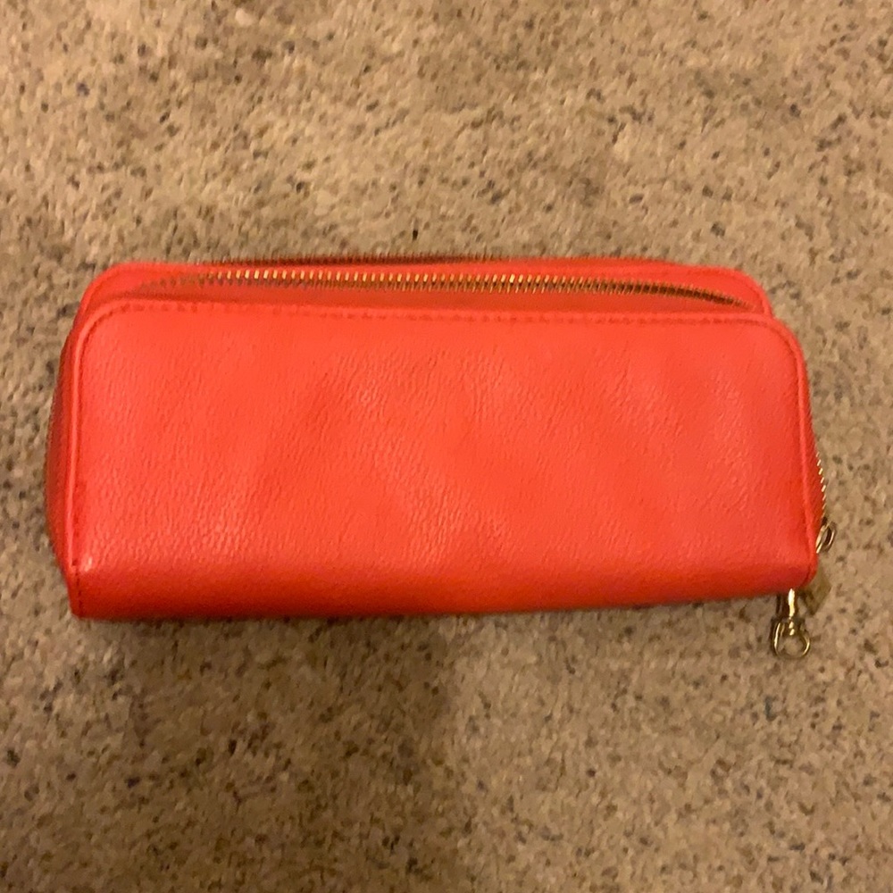 Bright Red/Orange Wallet With Multiple Pockets - image 1